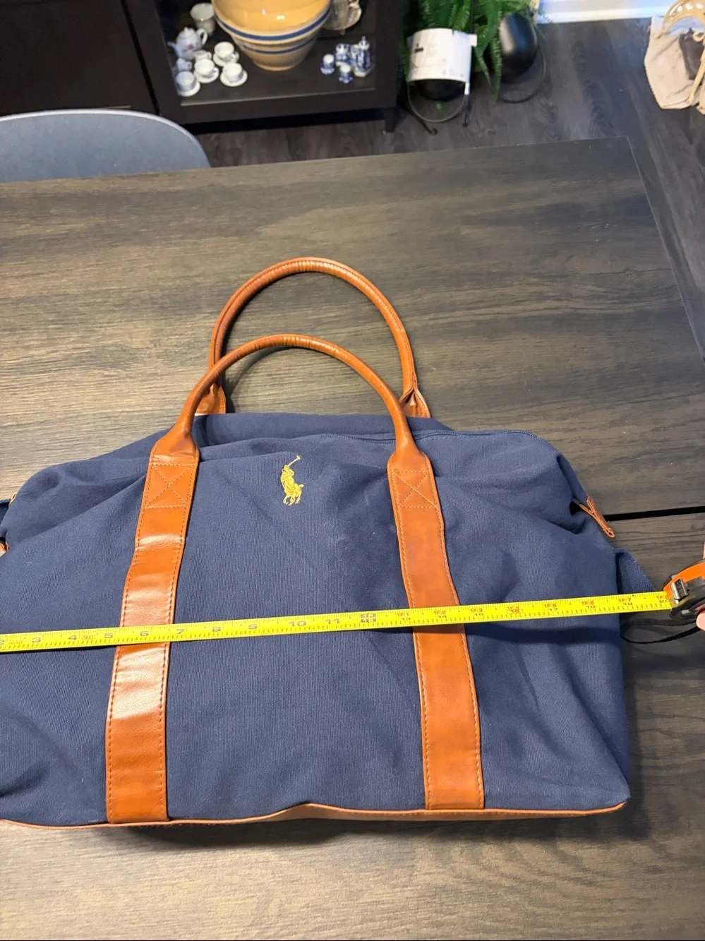 Polo Ralph Lauren Fragrances Navy Blue Canvas Duffle Weekender Gym Bag
